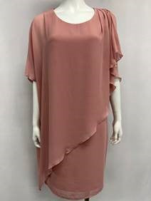 RTM Chiffon Overlay Dress in Dusty Pink 12145
