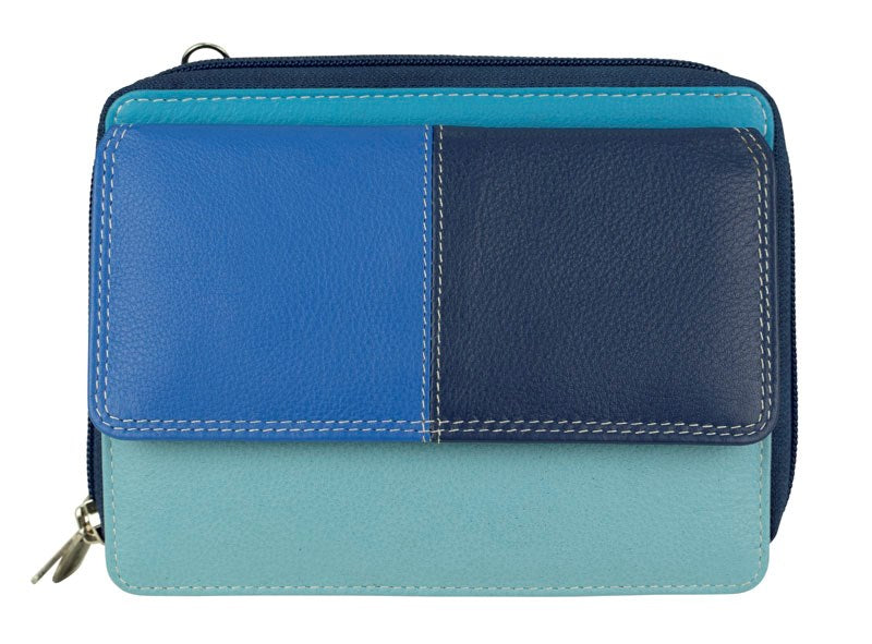 Franco Bonini- Mega Wallet Blue Multi