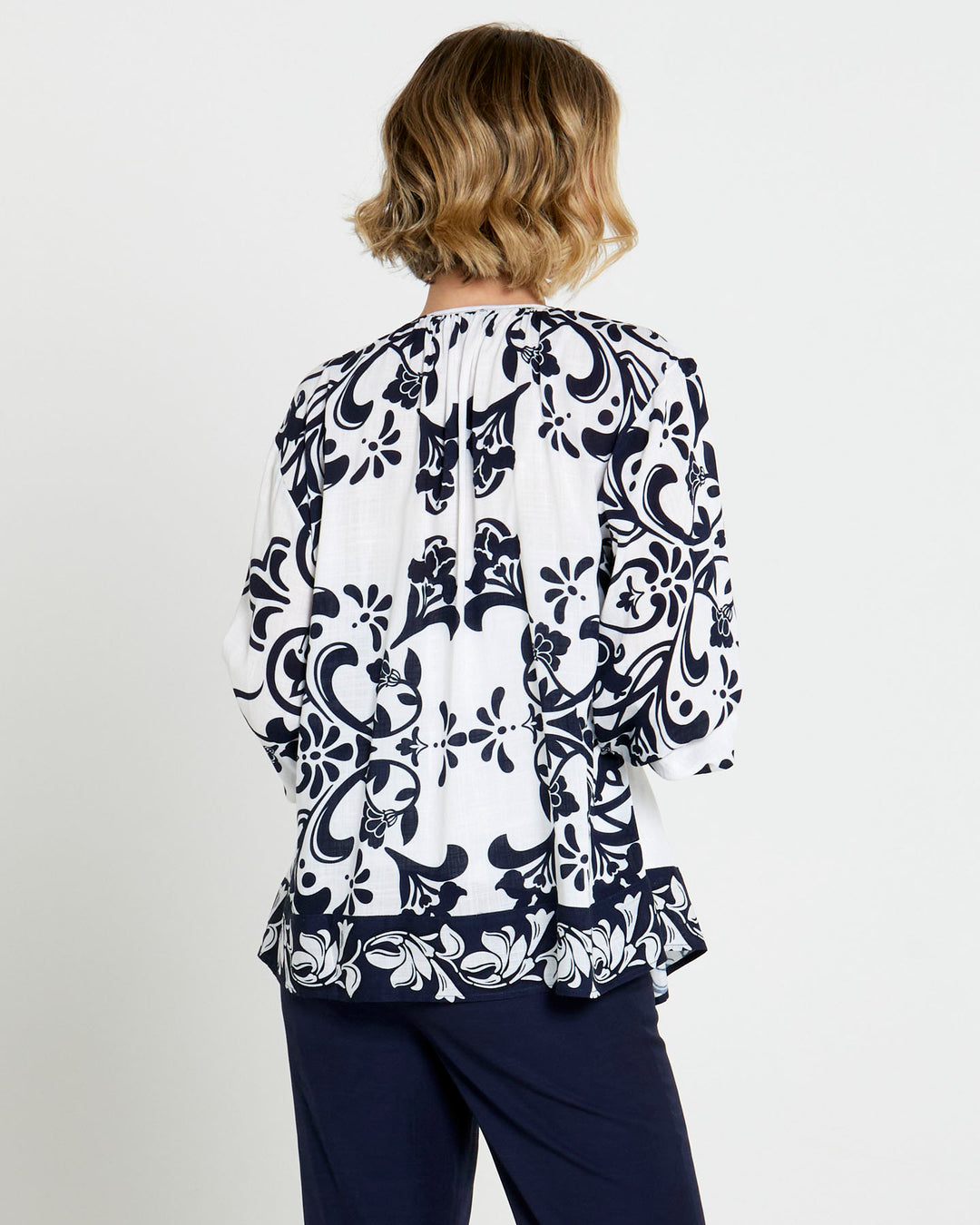 Fate Lovefool Boho Shirt in Blue Floral