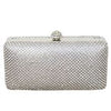 Diamante Mesh Structured Clutch in Silver 15733