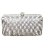 Diamante Mesh Structured Clutch in Silver 15733