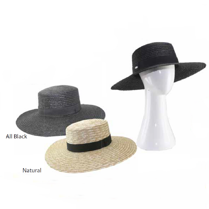 Distinctive Hats Large Brim Straw Braid Hat Black  19102-BLK