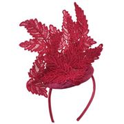 Distinctive Hats Leaves Motif Lace in Raspberry 19407-RASP