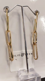Jolie & Deen Swarovski Chain Earrings in Silver or Gold