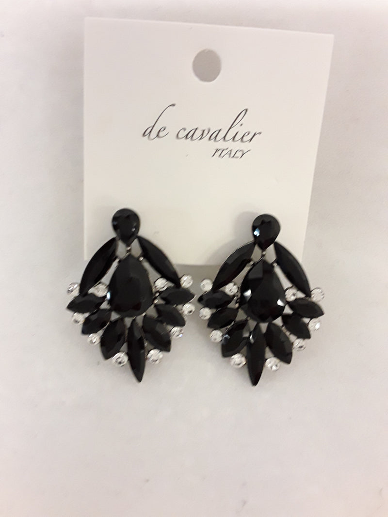 De Cavalier black rhinestone earrings 371