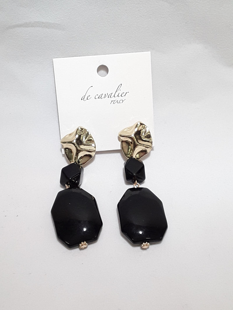De Cavalier black acrylic earrings 268
