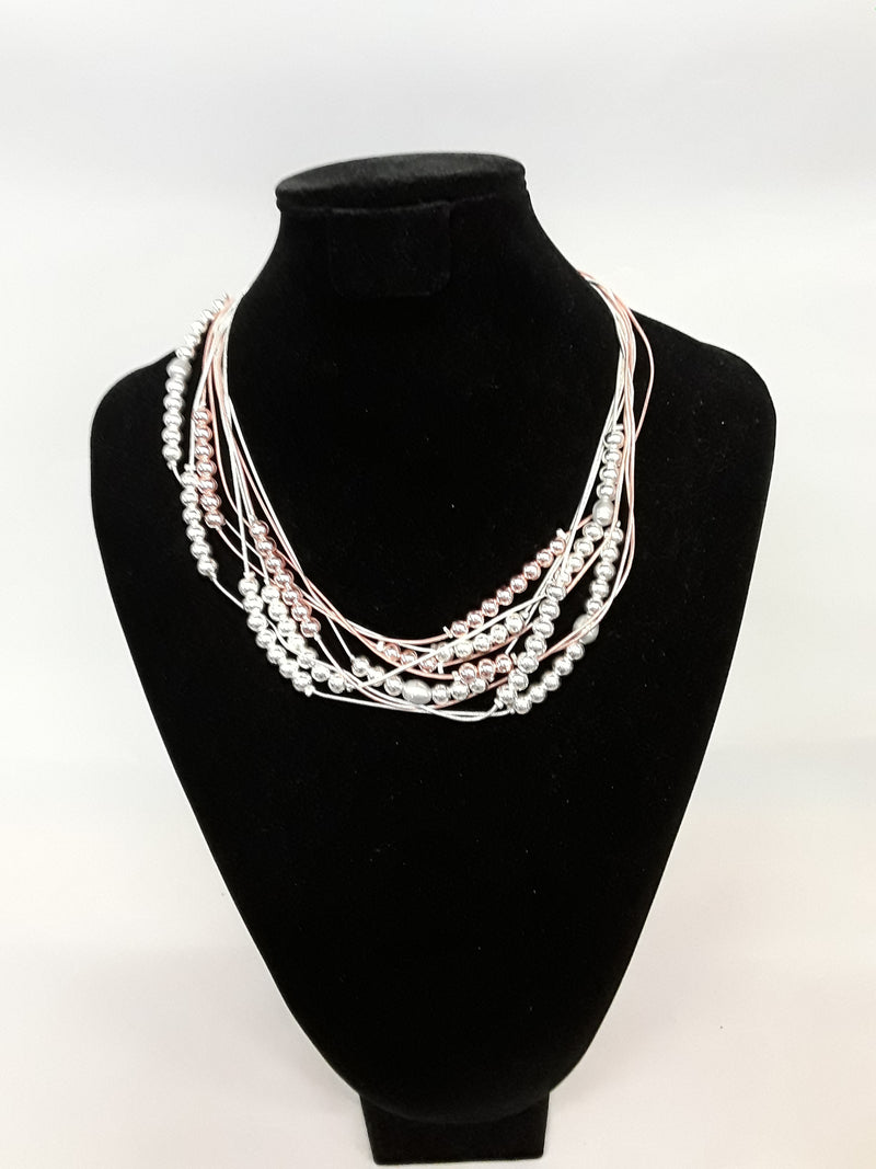Stellar Rose Gold and Silver short necklace 57007