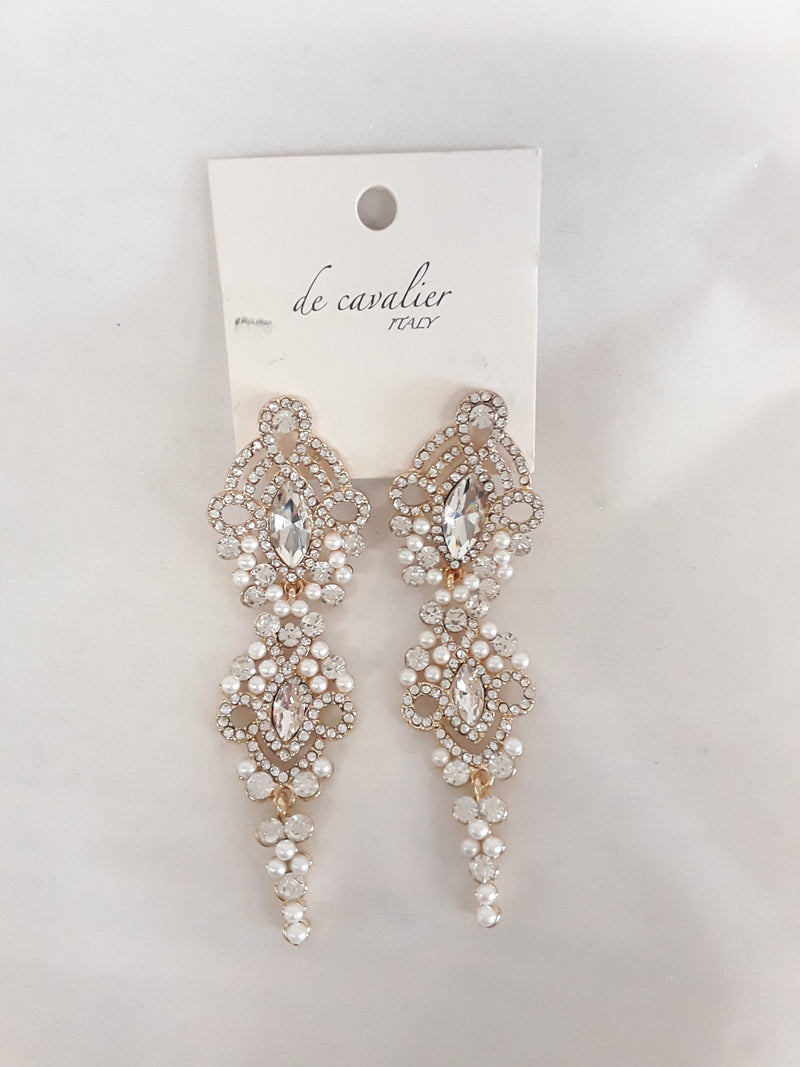 De Cavalier gold / silver / pearl earrings 236
