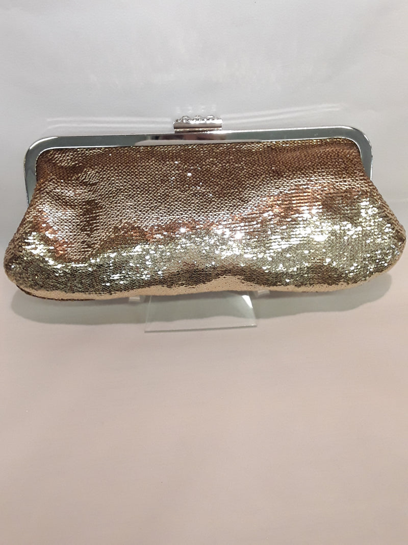 Gold sequin soft clutch 80469