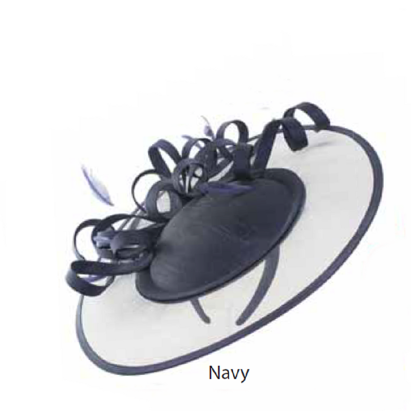 Distinctive Hats Large Crinoline Disc with satin loops in Navy 20208-NAV