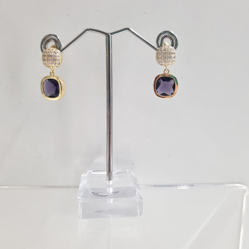 De Cavalier Diamante and Purple drop earrings 726