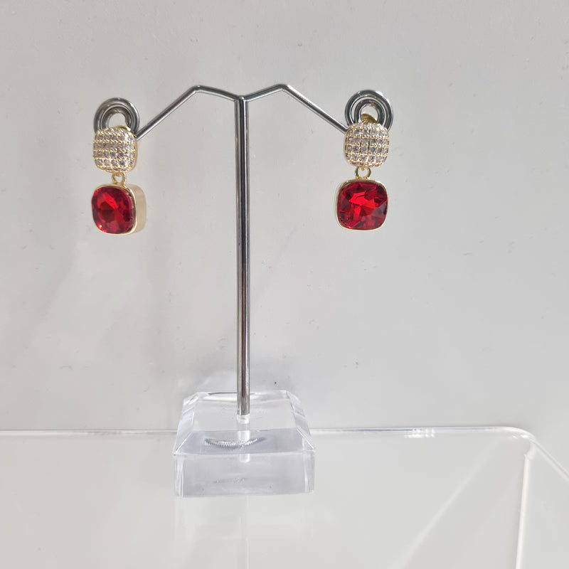 De Cavalier Diamante and Red drop earrings 969