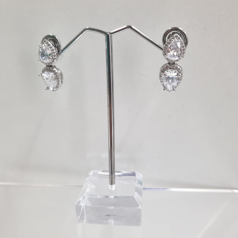 De Cavalier Silver diamante drop earrings 731