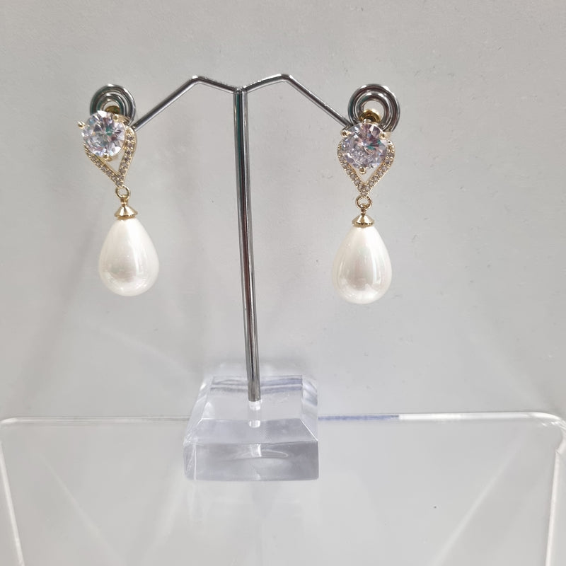 De Cavalier Diamante & Pearl drop earrings 627