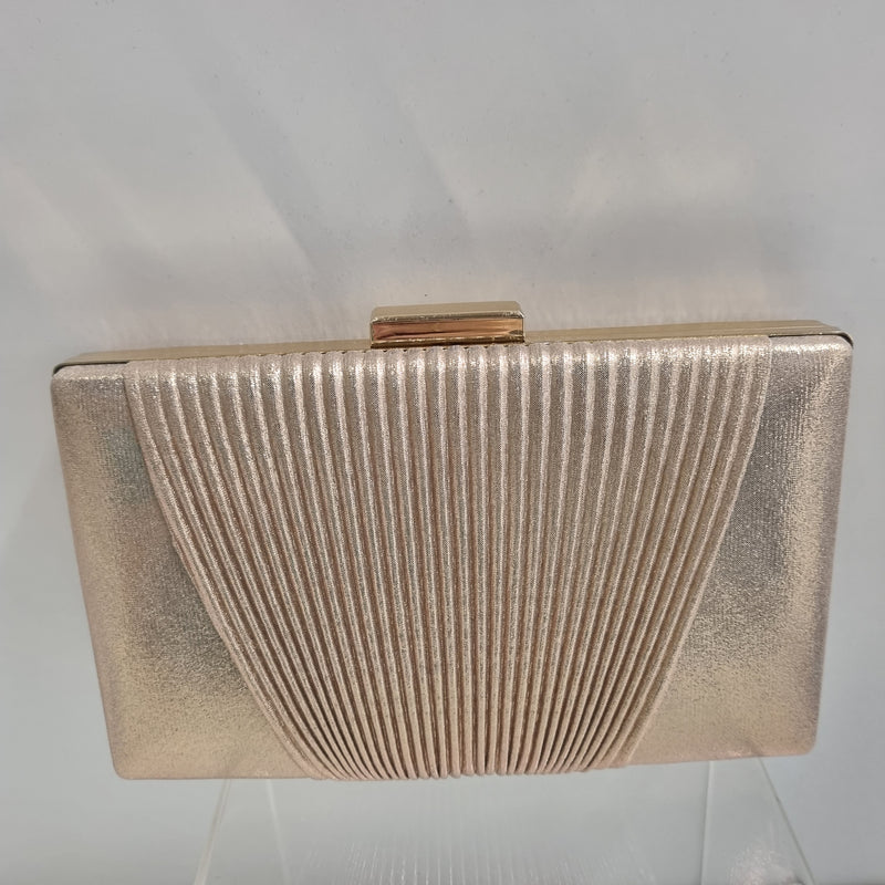 Champagne Gold Clutch with Pleat Feature