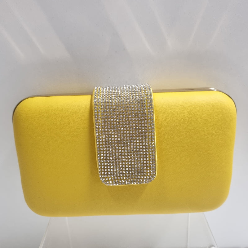 Yellow Clutch with Diamante Feature