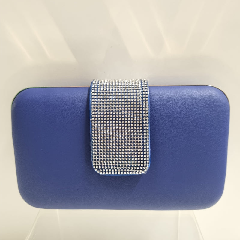 Blue Clutch with Diamante Feature