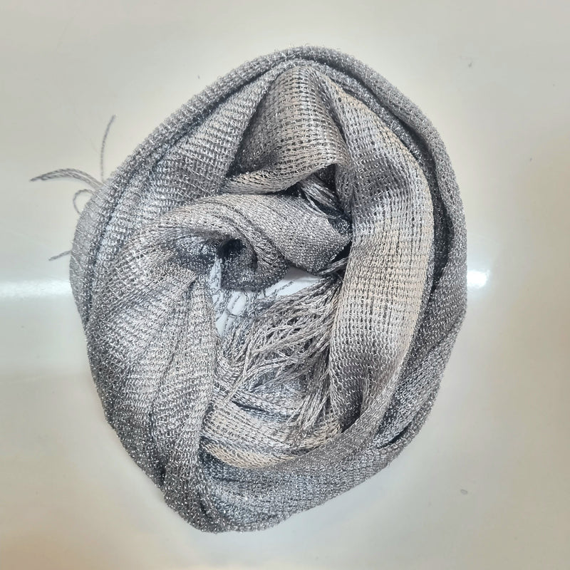 Stellar Rose Mid Grey evening scarf/wrap 71758