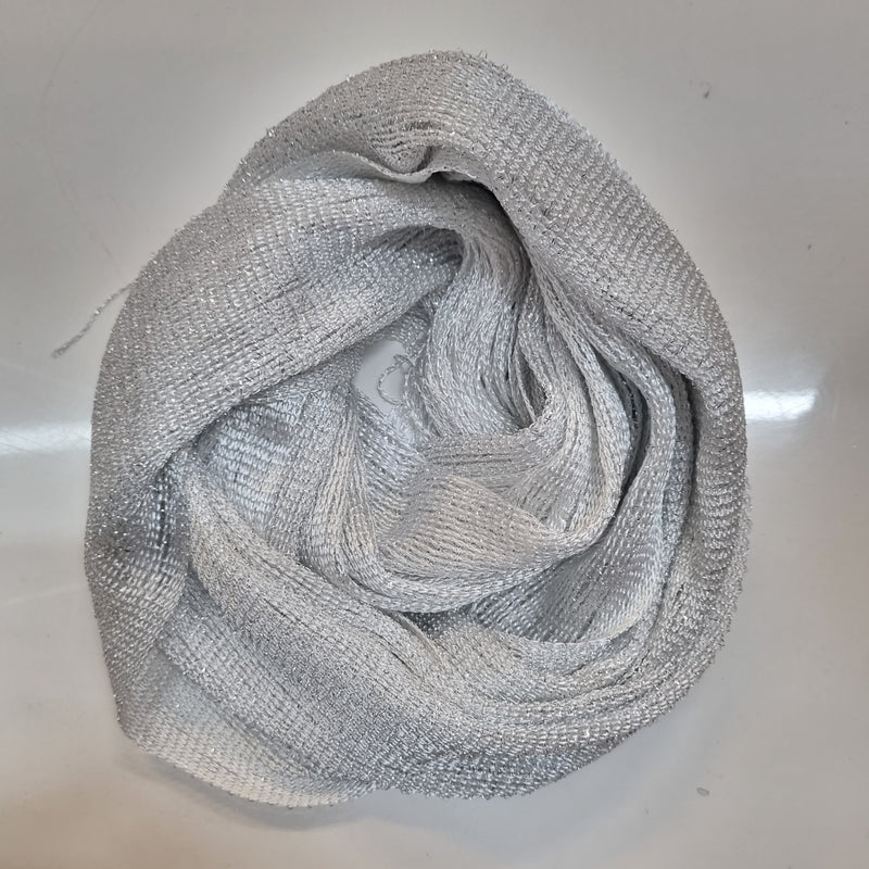 Stellar Rose White/Silver evening scarf/wrap 71764