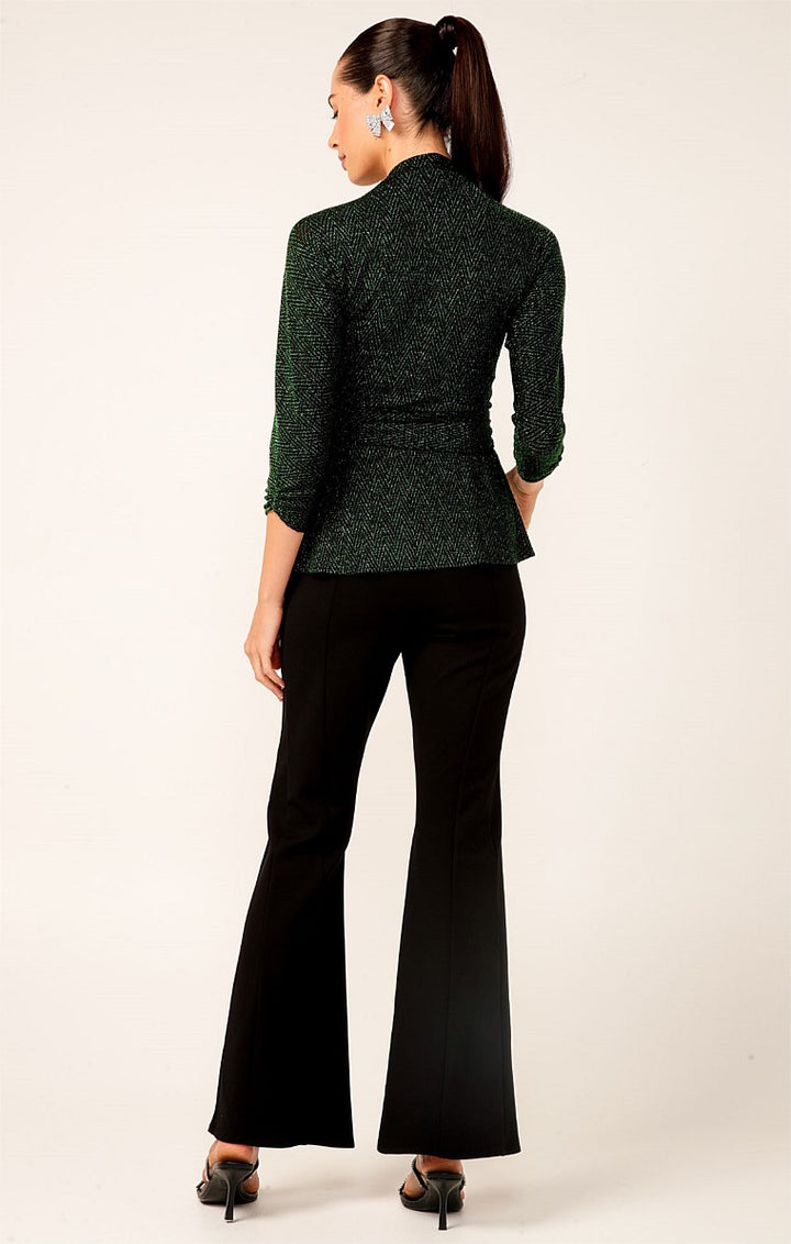 Sacha Drake River Fire Wrap Top in Emerald