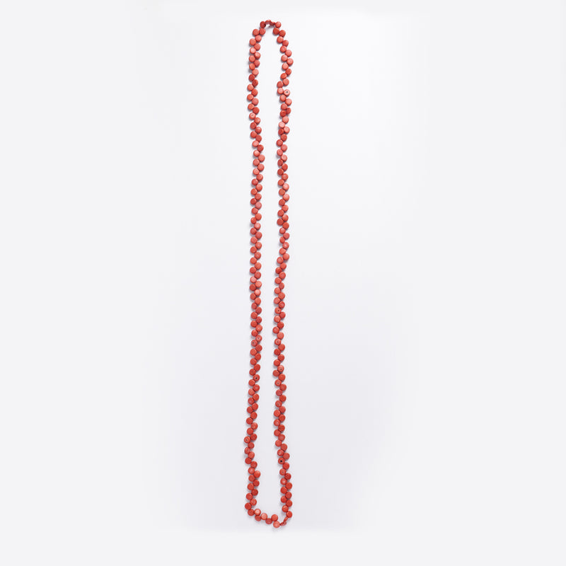 Rare Rabbit 5mm Round Beads 150cm Necklace in Orange