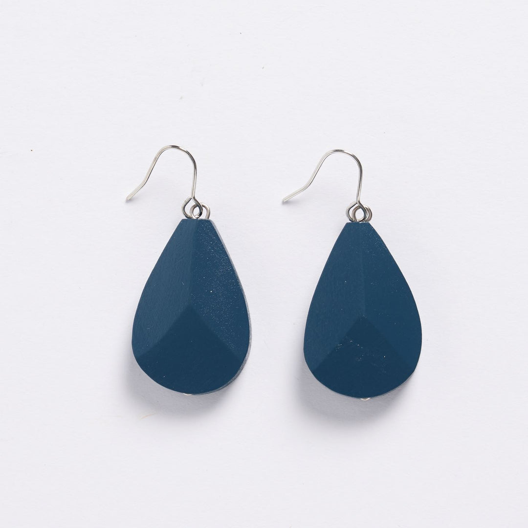 Rare Rabbit Koala Faceted Y Earrings in Whale Blue