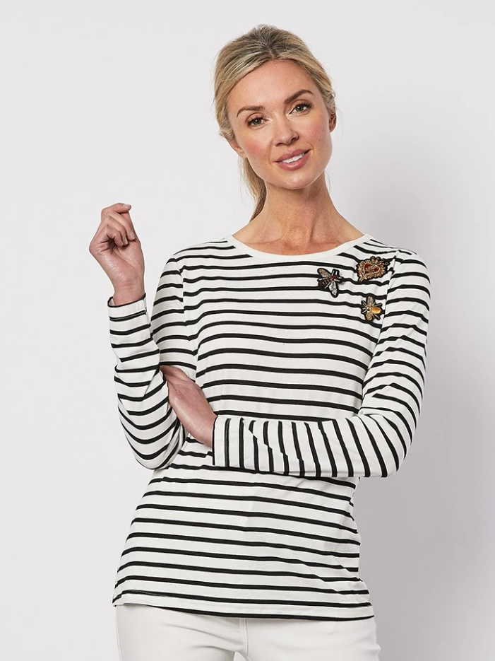 Gordon Smith Badge Detail Stripe Tee