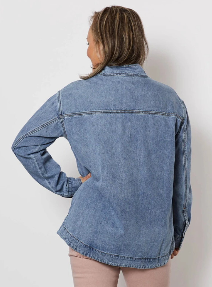 Threadz Button Detail Denim Shirt