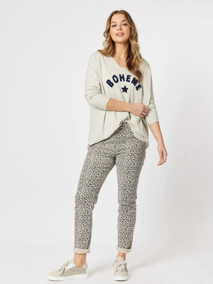 Threadz Reversable Slim Leg Jean in Stone