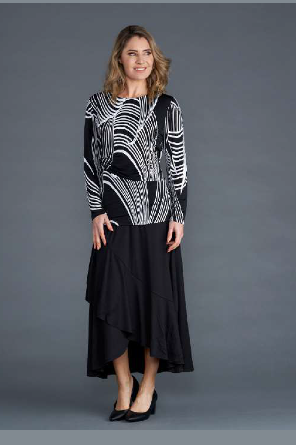 Vivid Jersey Print Knit Top V4537a