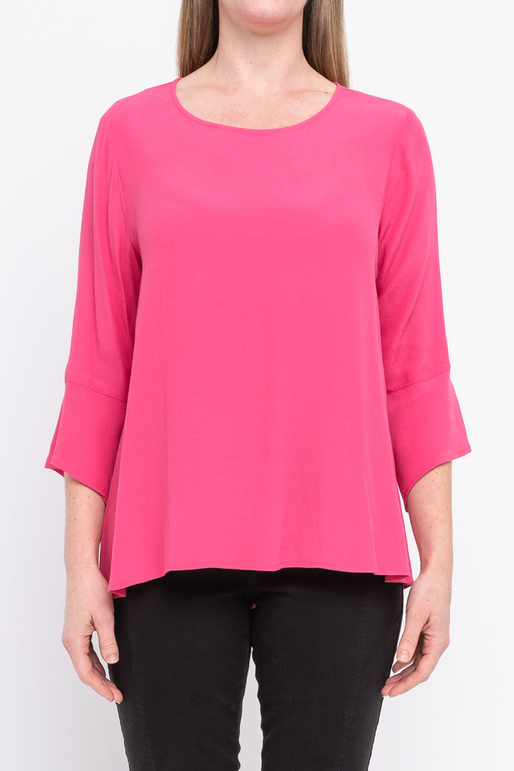 Jump Flounce Top in Fuchsia