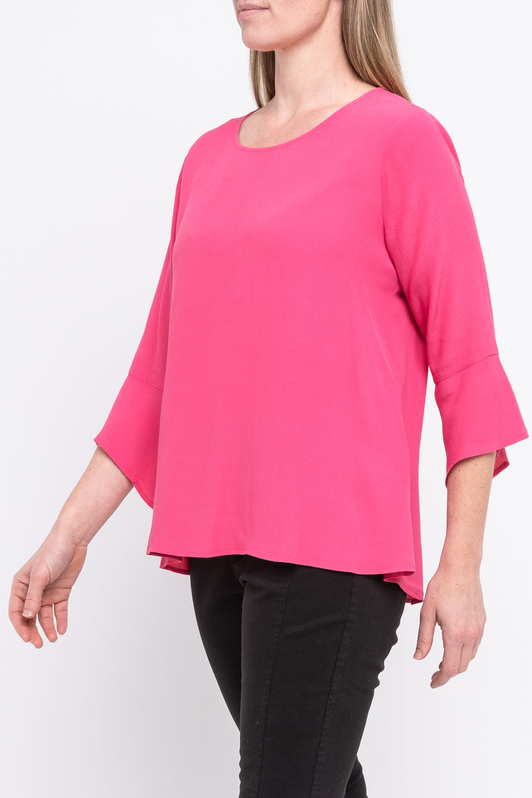Jump Flounce Top in Fuchsia