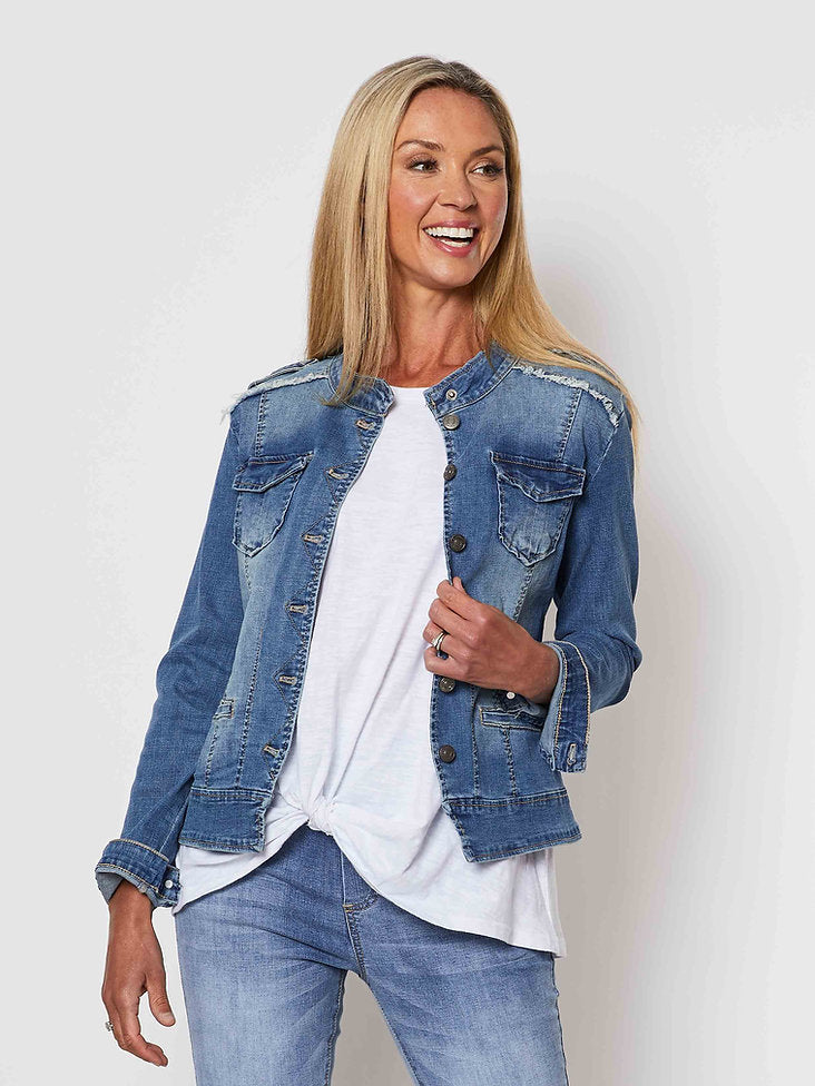 Threadz Military Denim Jacket