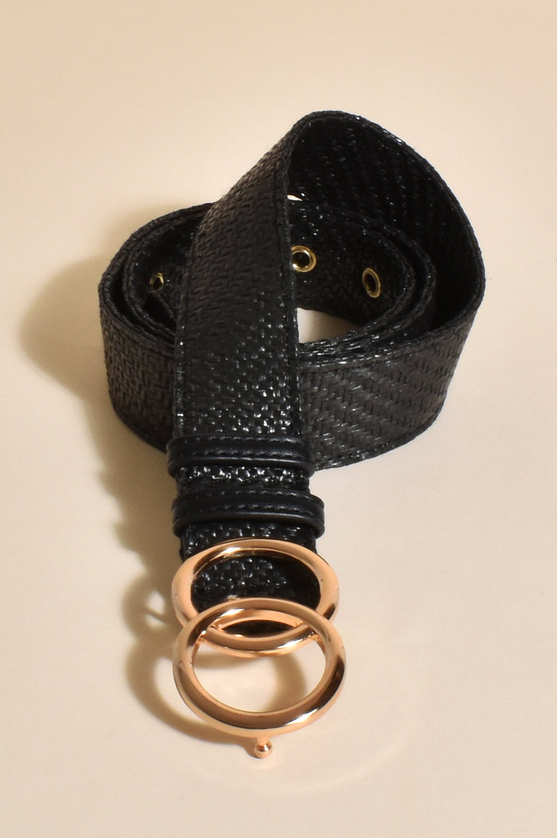Double Ring Weave Belt in Black