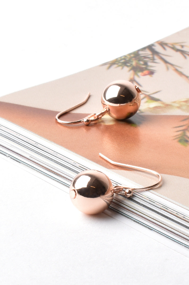 10mm Ball Hook Earrings in Rose Gold AED0908