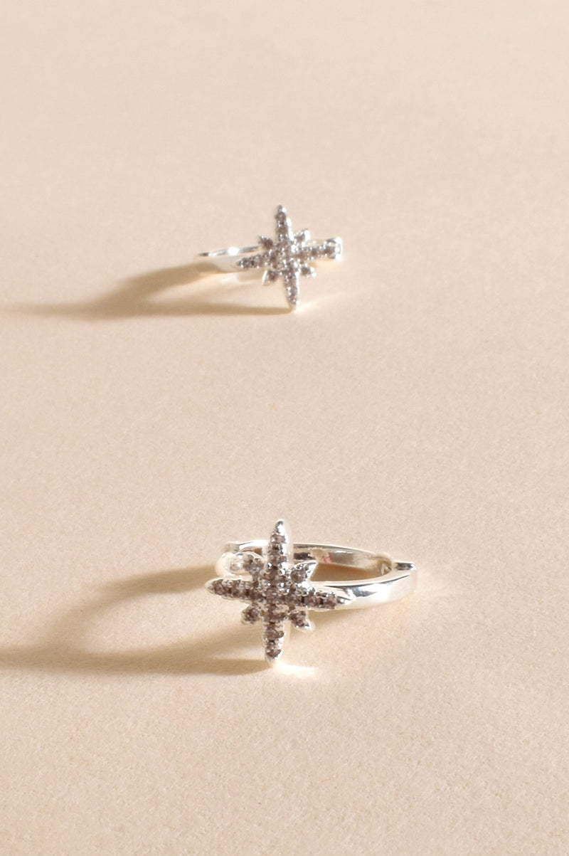 Star Bright Mini Hoops in Silver AED3318
