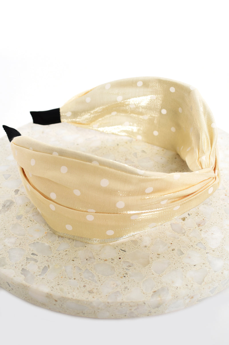 Lucy Spot Headband in Cream