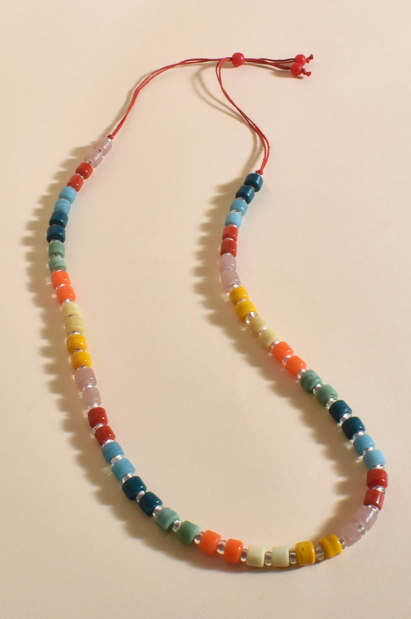 Adorne Paradise Beach Multi Glass Bead Necklace ANA2543