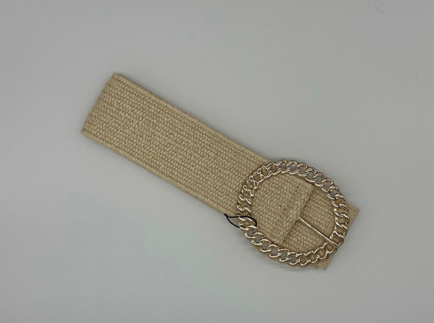 All That Glitters Cream Stretch Woven Belt ATG7399