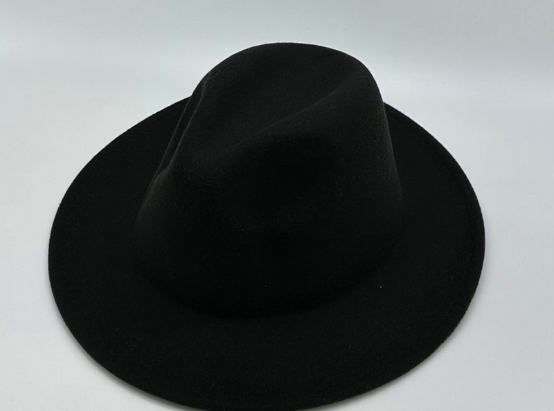 Label Of Love Black Felt Fedora Hat ATG7425