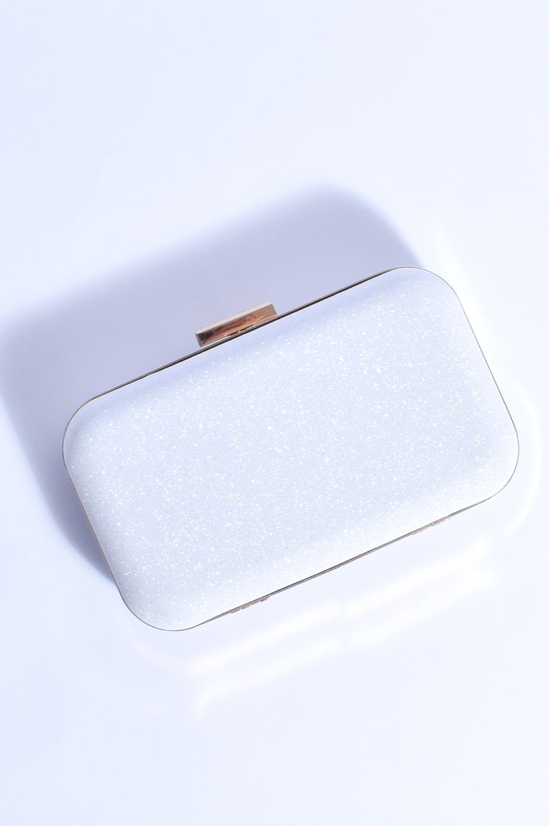 Adorne Everly Bar Top Structured Clutch in White 1525