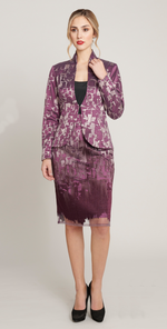Contony Black Label Grey Or Purple Suit skirt  (Matches jacket CB319005)