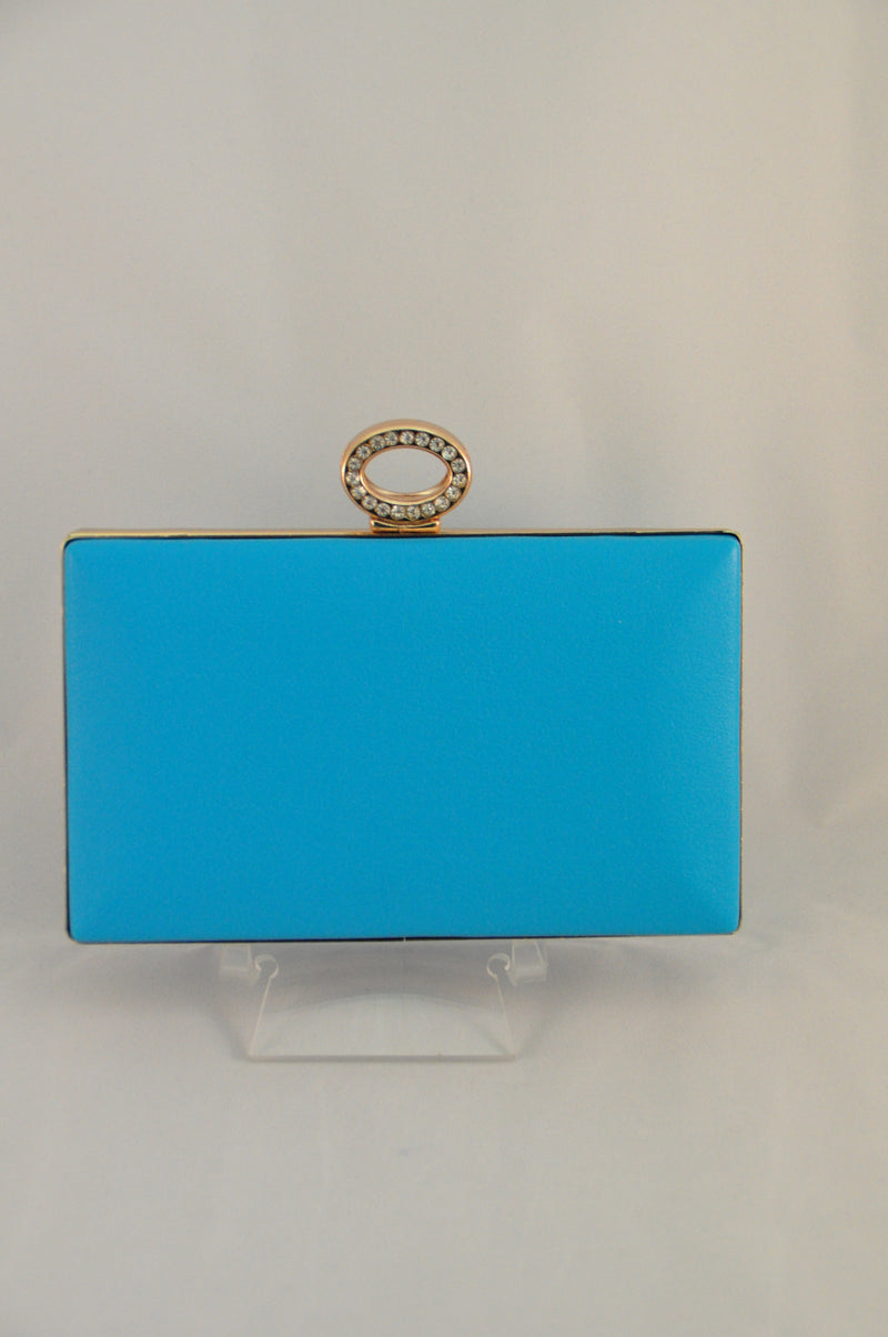 Blue clutch with Diamonte clasp