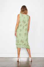 Holmes and Fallon Double Layered Sleeveless Dress in Green