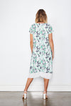 Holmes and Fallon Double Layered Sleeved Dress in Green Floral