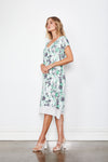 Holmes and Fallon Double Layered Sleeved Dress in Green Floral