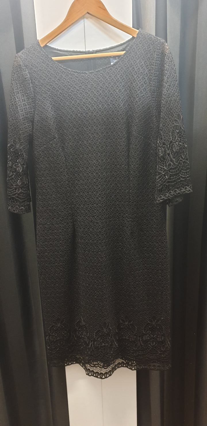 Yesadress woven lace 3/4 sleeve dress in Teal, Navy, Mocha, Black or Shiraz Y304