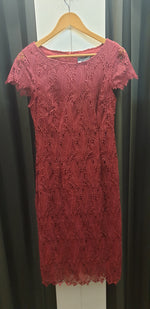 Yesadress woven lace cap sleeve dress Y306 available in Navy, Shiraz or Teal