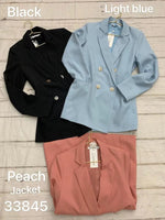 Lorraine Suit Jacket in Black, Blue or Peach 33845