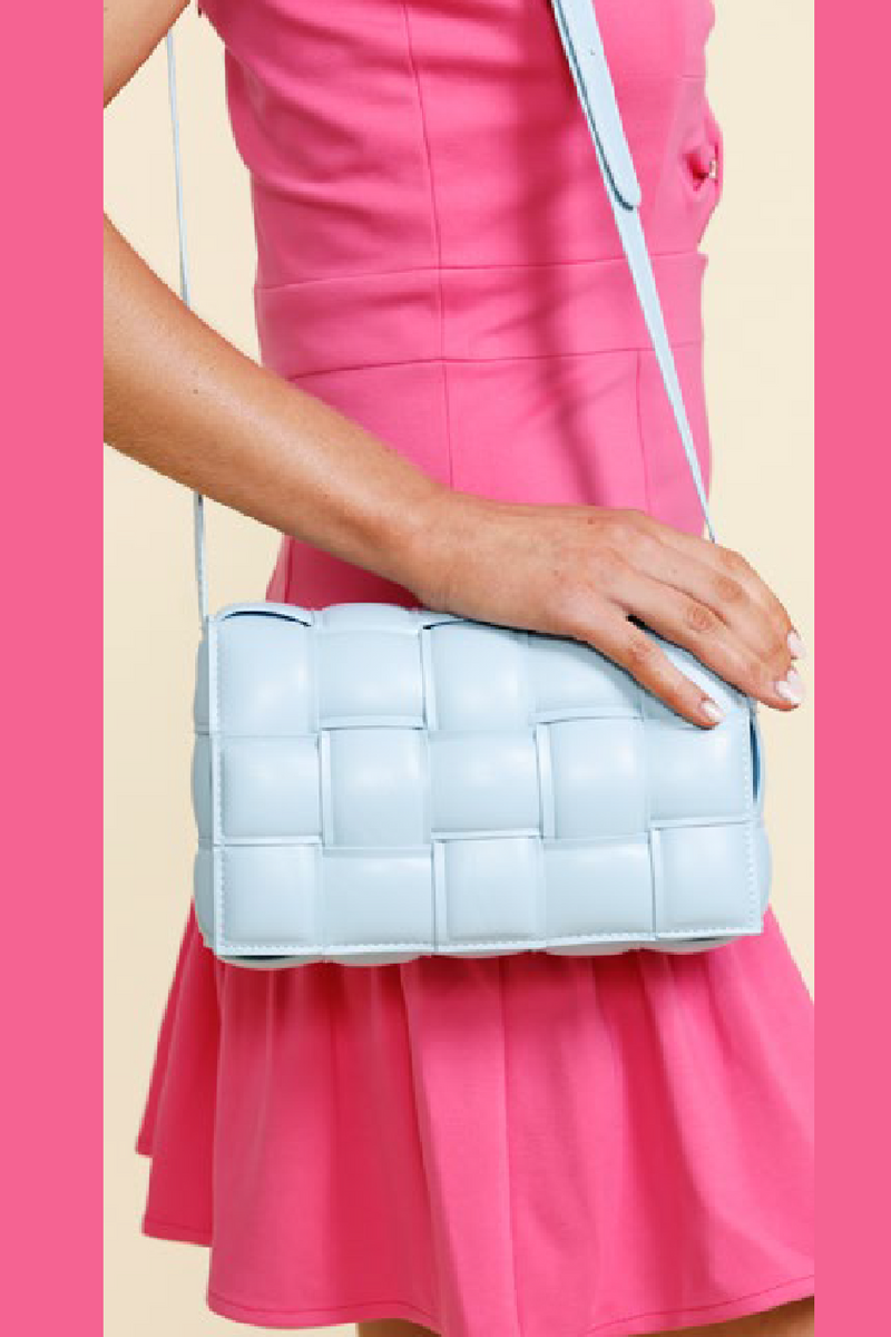 Kayla Pleat Bag in Baby Blue